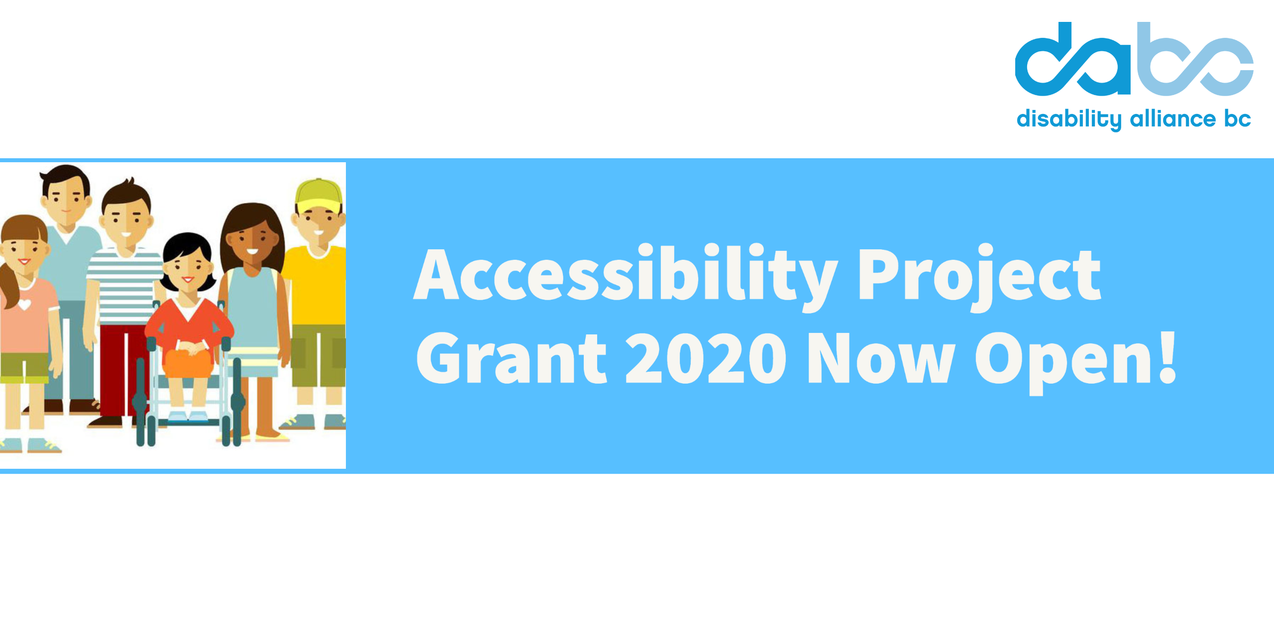 Accessibility Project 2020 banner. Image reads: "Accessibility Project Grant 2020 Now Open!"